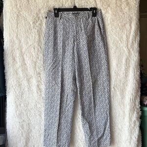 Ralph Lauren Women's Black and White  floral print design Straight Leg Pants